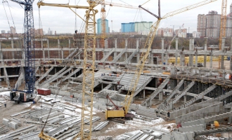 На строительстве стадиона «Спартак». Октябрь 2012 года.