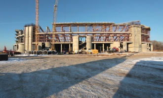 На строительстве стадиона «Спартак». Декабрь 2012 года.