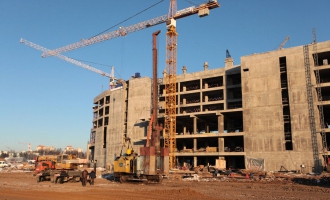 На строительстве стадиона «Спартак». Декабрь 2012 года. 