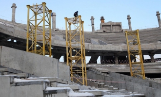 Строительство стадиона «Спартак». Февраль 2013 года.