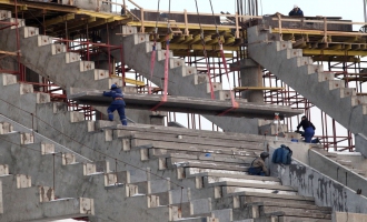 Строительство стадиона «Спартак». Февраль 2013 года.