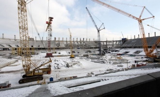 На строительстве стадиона «Открытие Арена».