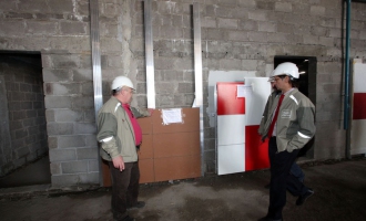 Леонид Федун посетил строительную площадку «Открытие Арена». Апрель 2013 года.