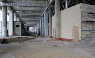 На строительстве стадиона «Открытие Арена». Август 2013 г.
