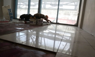 На строительстве стадиона «Открытие Арена». Март 2014 г.