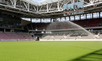 На строительстве стадиона «Открытие Арена». Май 2014 г.